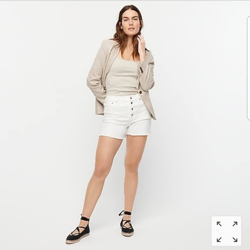 J. Crew High-Waist White Denim Shorts